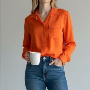 Vintage Blair Orange Button Down Blouse